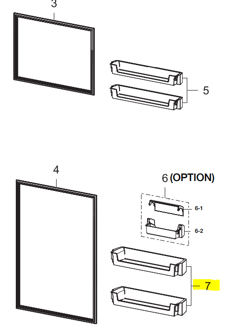 DA63-08645A SAMSUNG FRIDGE JUMBO DOOR GUARD/SHELF