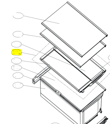 AHT75053801 LG FRIDGE FOLDING CAVITY SHELF COMPLETE-GB-455/GB-W455/GC-B529