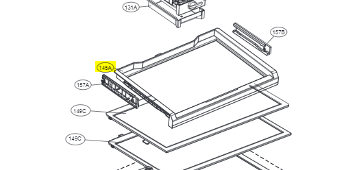 AHT74213803 LG FRIDGE SLIDING SHELF-GT-442BPLE