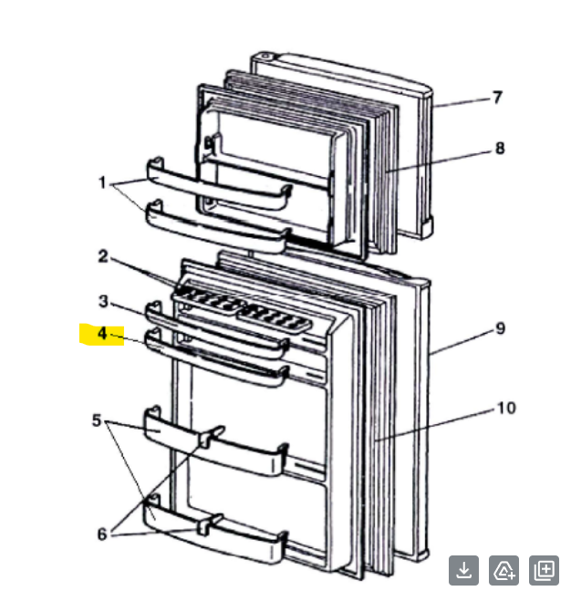 KIEV80119 MITSUBISHI ELEC FRIDGE DOOR LARGE POCKET/SHELF-MR-508M-ST-A